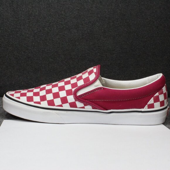 Share Vans OG Classic Slip-On Checkerboard Rhododendron Red Mens Siz - Picture 8 of 12